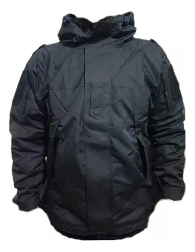 Campera Tactica Softshell Impermeable Capucha Hombre Policia