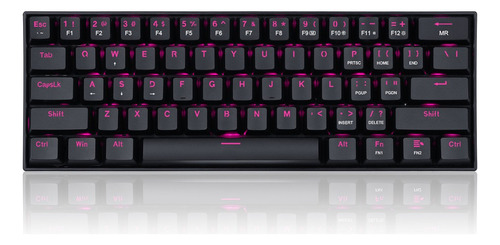 Teclado Gamer Redragon Dragonborn K630 Inglés Luz Fucsia