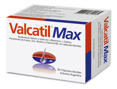 Valcatil Max X30 Caps. Para La Caida De Cabello