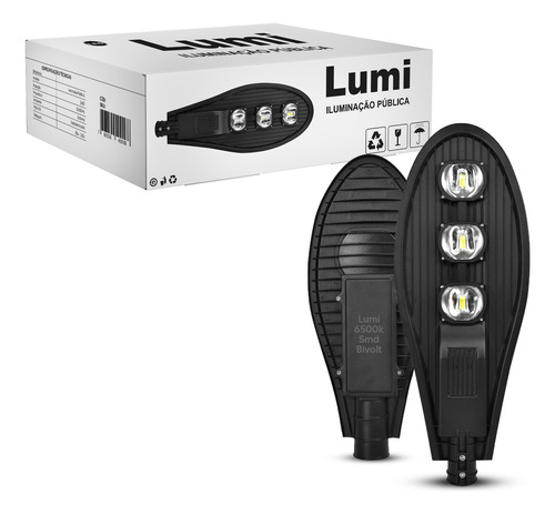 Luminária Poste Iluminação Pública 150w Prova Dagua Branco Frio 6500k Bivolt