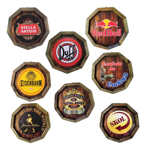  Placas Decorativas  Retrô Vintage Cervejas Bebidas Bar 5pcs