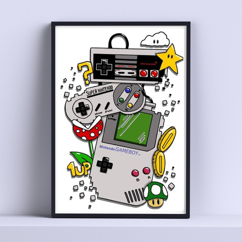 Cuadro Nintendo Game Boy  30x40cm Listo P Colgar