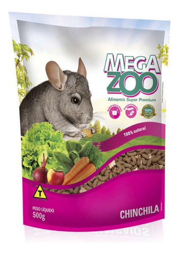 Ração Para Roedores Chinchila 500g Megazoo