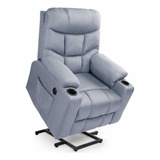 Silla Reclinable Masajeadora Eléctrica Vibración Gris Claro