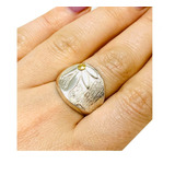 Anillo Sello Margarita Plata Y Oro Regalo Mujer Mama Ao 171