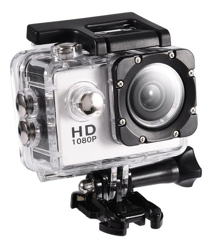 Camara Deportiva Hd Sumergible Hd1080p 30 Metros Color Blanco