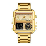 Relojes Luminosos De Acero Inoxidable De Lujo Para Hombre Color De La Correa Dorado