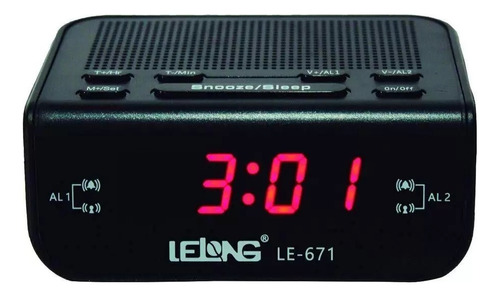 Reloj De Mesa  Despertador  Digital Lelong Le-671  110v/220v -  Preto 