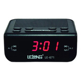 Reloj De Mesa  Despertador  Digital Lelong Le-671  110v/220v -  Preto 