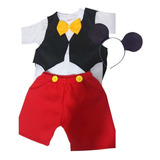 Fantasia Roupa Festa Mickey Meninos Conjunto Luxo 1 Á 3 Anos