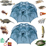 Trampa Plegable Red Pesca Cangrejos Peces Jaibas 16 Agujeros