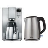 Combo Cafetera Térmica 10 Tazas Y Hervidor Eléctrico Acero