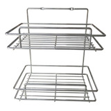 Estante Doble Para Pared Cocina Cromado Repisa Organizador