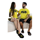 Pijama Duo De Parejas Batman Short Y Camisa Comoda Stretch