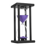 Reloj De Arena De 45 Min, Arena Morada, Madera Negra