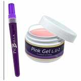 Kit Manicure Gel Piubella Lu2 33gm Pink + Caneta Primer