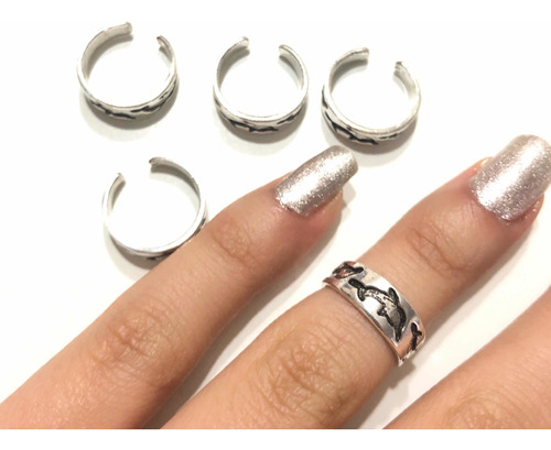 Anillo Mujer Midi Ring Ajustable En Plata, Figura De Delfín