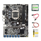 Placa Base B75 Eth Mining 12 Pcie A Usb+cpu I3 2120+atornill