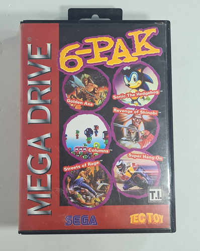 Jogo Mega Drive 6-pak Na Caixa Original