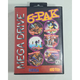 Jogo Mega Drive 6-pak Na Caixa Original