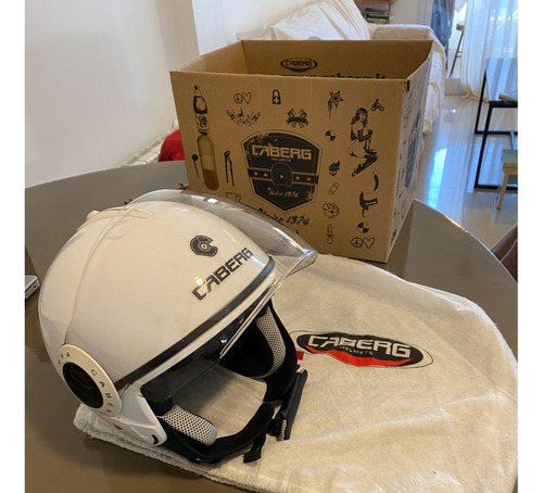 Casco Abierto Doble Visera Caberg Riviera V3 Blanco Talle M 