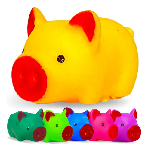 Brinquedos De Banho Para Bebês Kit Quatro Porquinho Vinil 