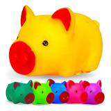 Brinquedos De Banho Para Bebês Kit Quatro Porquinho Vinil 
