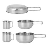 Set De Cocina Camping 5pcs Acero Inoxidable Portátil Picnic