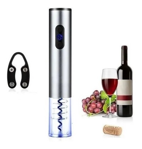 Juego Abridor De Vino Recargable Usb + Cortador. Acero Inox.