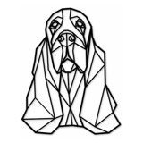 Cuadro Decorativo Basset Hound Geometrico Mdf 6mm 90 Cm 