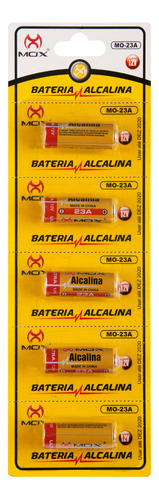 Bateria Alcalina 12v A23 Mox - Cartela C/ 5 Unidades