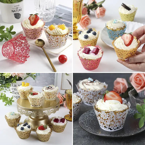 Capacillos Wrapper Cupcake Topper Postre Fiesta Boda 50 Pzas