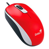 Mouse Genius Dx-110 Usb Óptico 3 Botones Ambidiestro Rojo