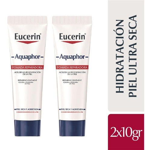 Eucerin Aquaphor Pomada Reparadora 2 Unidades X 10g