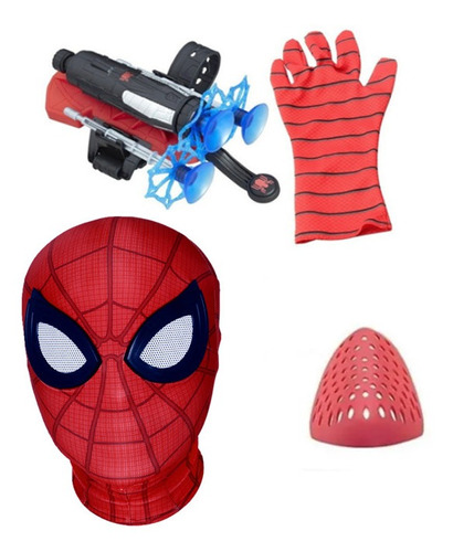 Traje De Spiderman Con Guantes De Dardos Y Máscara De Silico