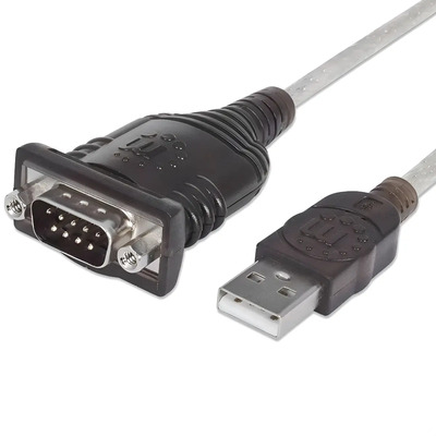 Convertidor Adaptador Serial A Usb Manhattan 45cm Db9 Com Color Negro | Envío gratis