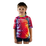 Remera Uv50 Niños Manga Corta  Origami Lycra 5 A 12 Años