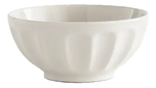 Bowl 13 Cm Diametro Ceramica Facetada Ensaladera Blanco