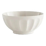 Bowl 19cm Diametro Ceramica Facetada Ensaladera Blanco