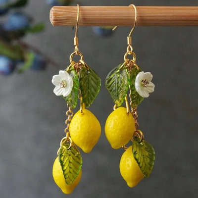 Pendientes Colgantes Sencillos Estilo Limón, Elegantes Para  Amarillo | Envío gratis