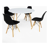 Conjunto Mesa Eiffel 120cm + 4 Cadeiras Eames Design Moderno