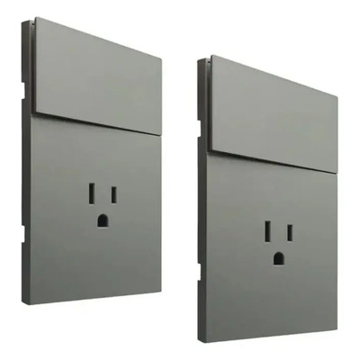 2pz Placa Luxury 1 Apagador Y 1 Interruptor 3 Vias Color Gris Oxford 15 A 127v
