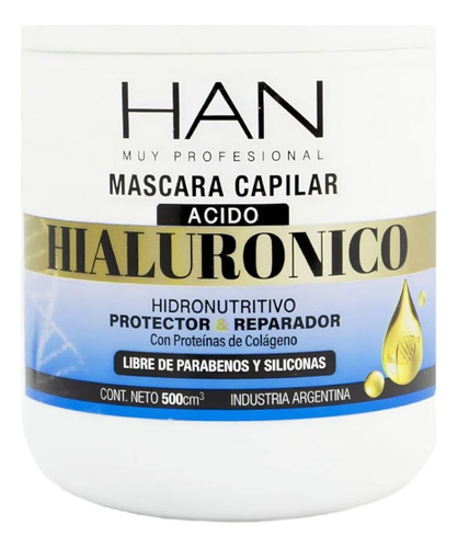 Baño De Crema Ácido Hialurónico Hidronutritivo Han X 500gr