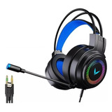 Auriculares Gamer Black7 Sonido 4d Luces Led Esports Pro Mic