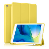 Funda iPad 10.2 Akkerds Delgada Soporte Lápiz Amarillo