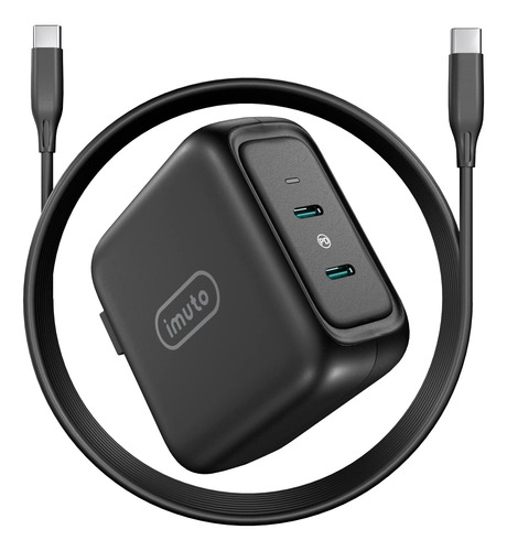 Imuto - Cargador De Pared Usb C De 90 W Gan Iii Dual Puertos