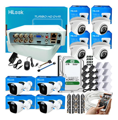Cámaras Seguridad Kit Hilook Dvr 8 Ch 1080 + 8 Cam + D.d 2tb