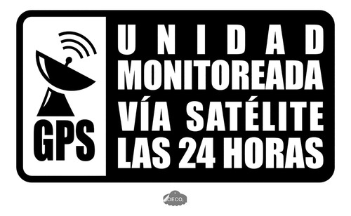Stickers Unidad Monitoreada Via Satelite Para Carros