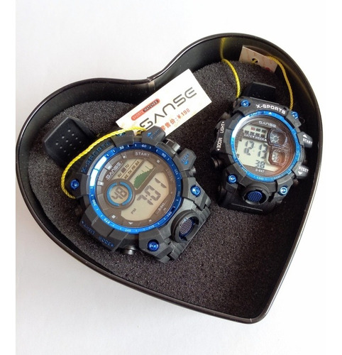 Relojes Pareja Sanse Digital Estuche Amor Multifuncion Led