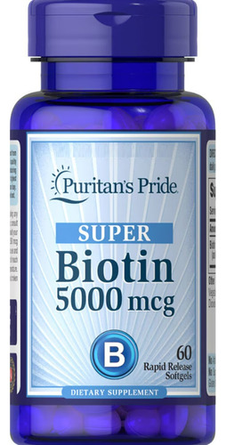 Puritans Pride | Biotin | 5000mcg | 60 Rapid Softgels